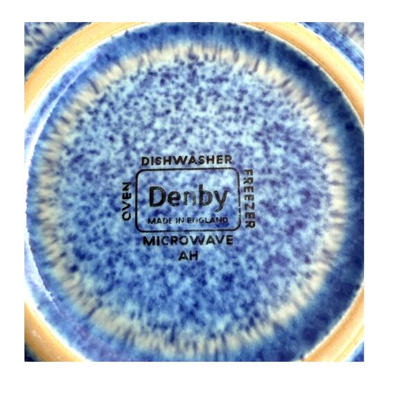 VTG Denby Cobalt Blue SALAD PLATE 8.6" Round Made England Speckle Glazed Pottery - Picture 4 of 7